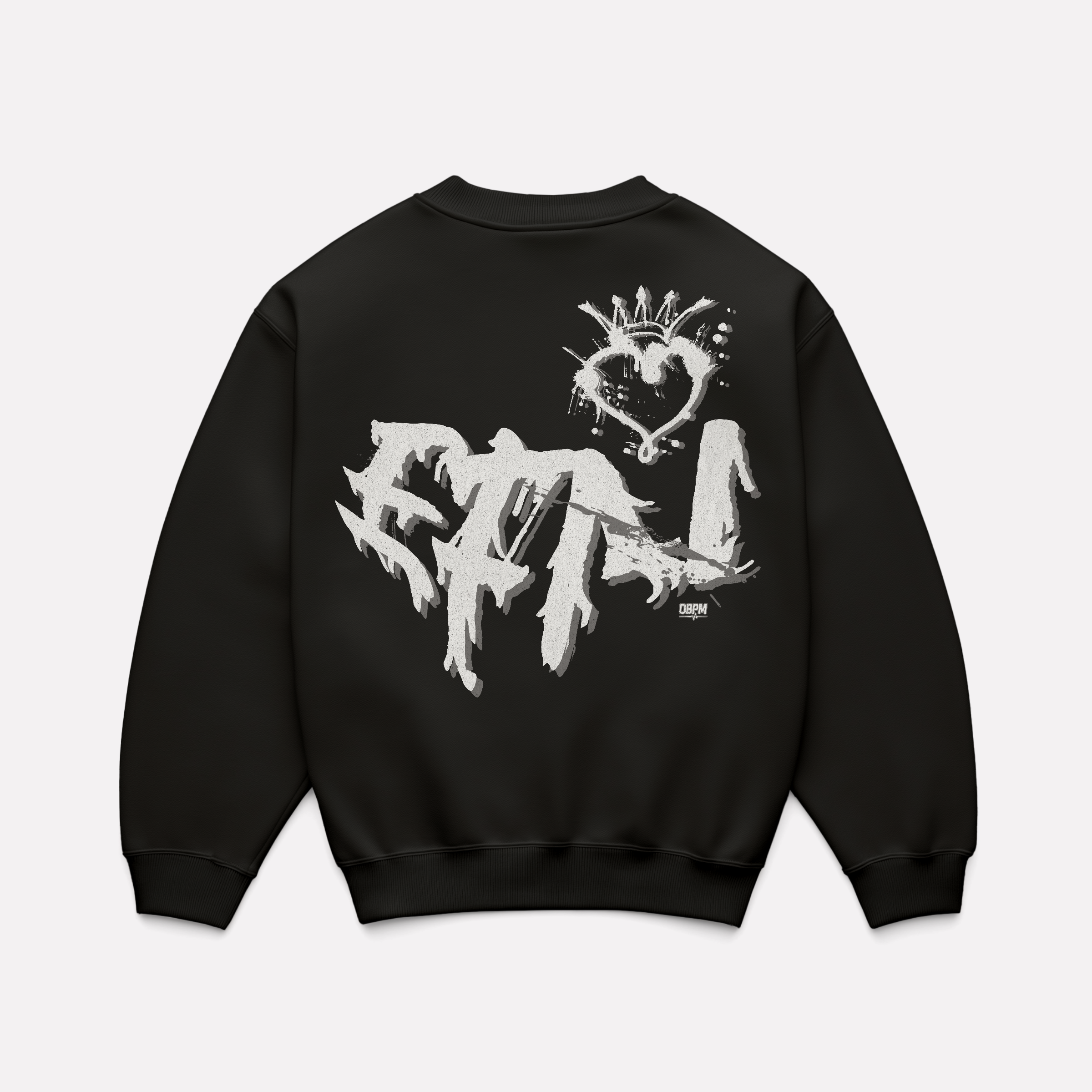 EFN × 0BPM – Crowned Chaos Graffiti Crewneck