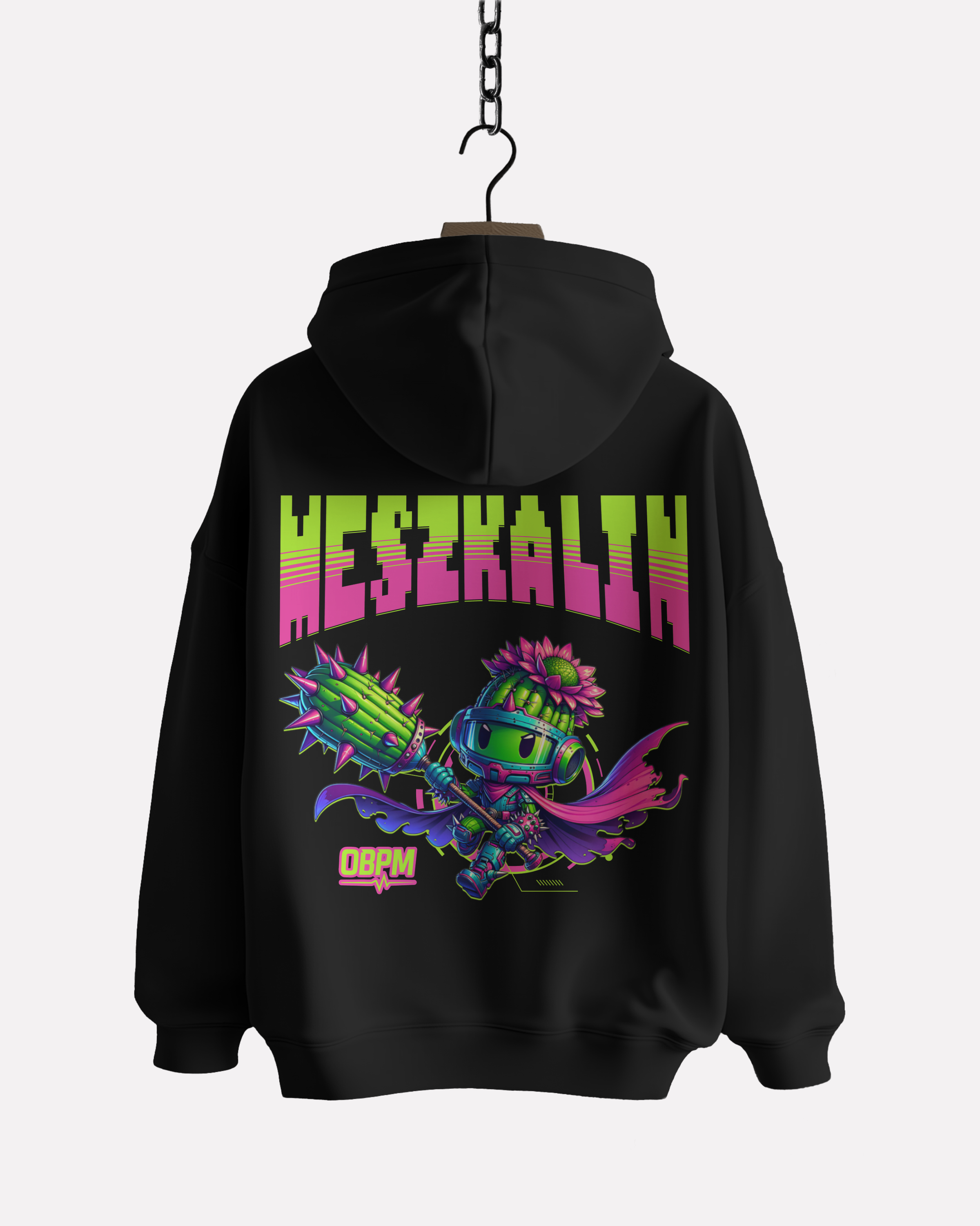 0BPM × MESZKALIN – Neon Cactus Oversize Hoodie