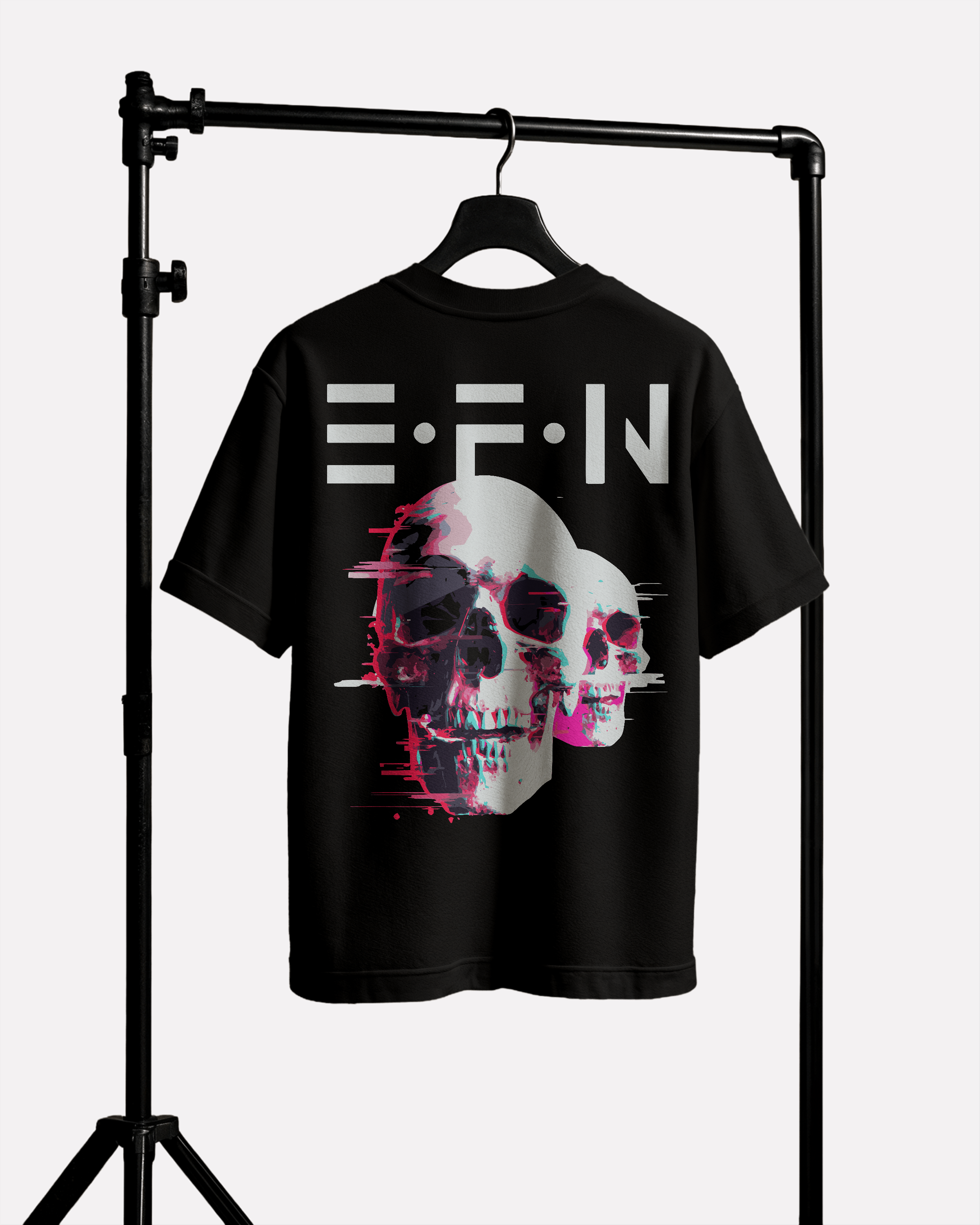 EFN × 0BPM – Neon Skull Drift Oversize Tee