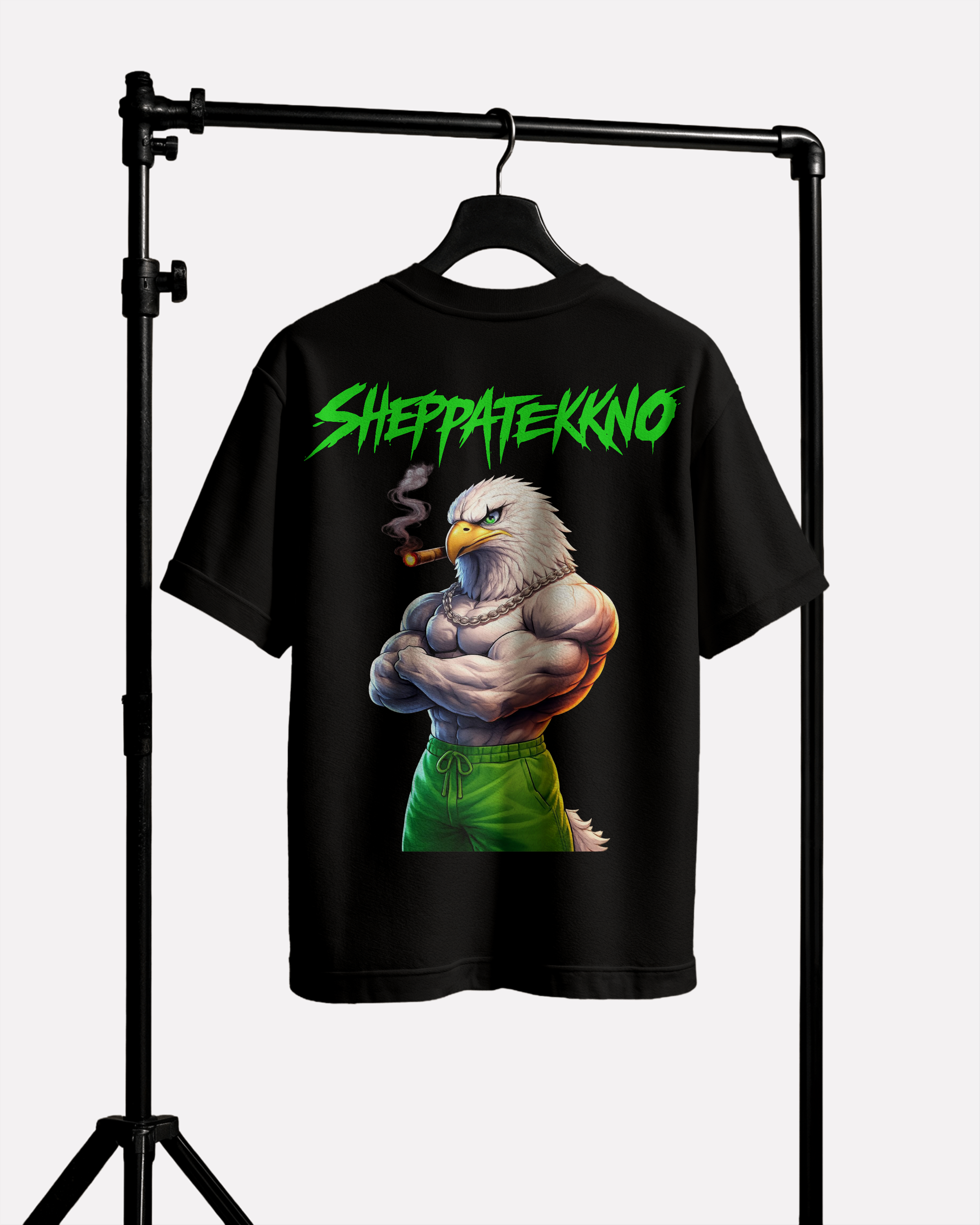 DR. SHEPPAT x 0BPM – Green Strong Eagle Oversize Tee