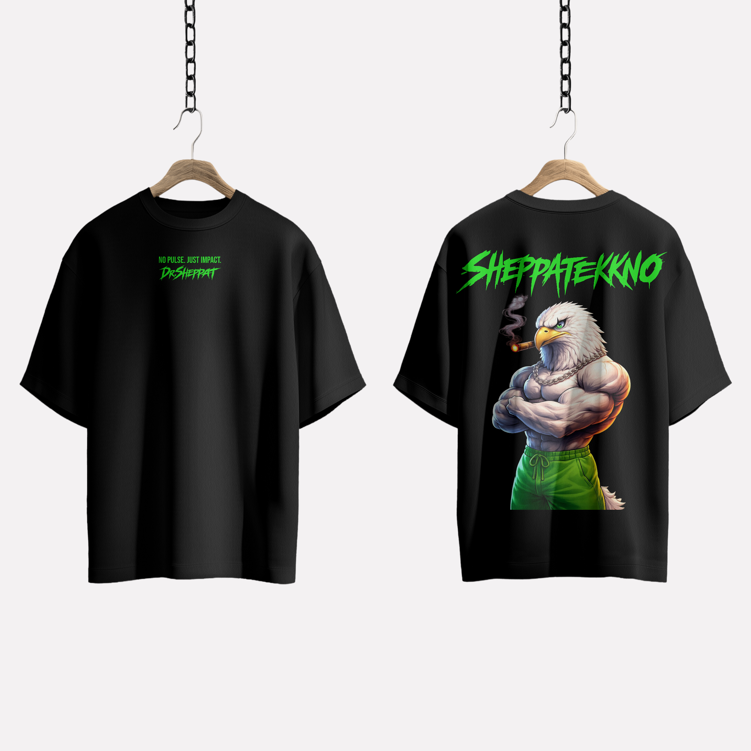 DR. SHEPPAT x 0BPM – Green Strong Eagle Tee