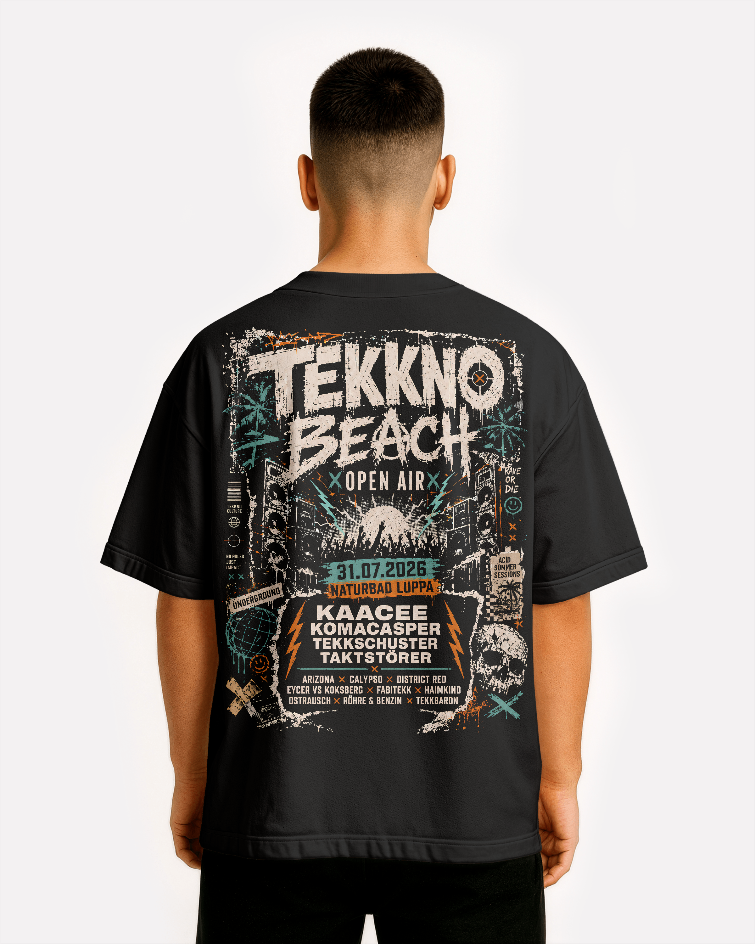 TEKKNO BEACH OPEN AIR x 0BPM – Official Oversize Tee 2026