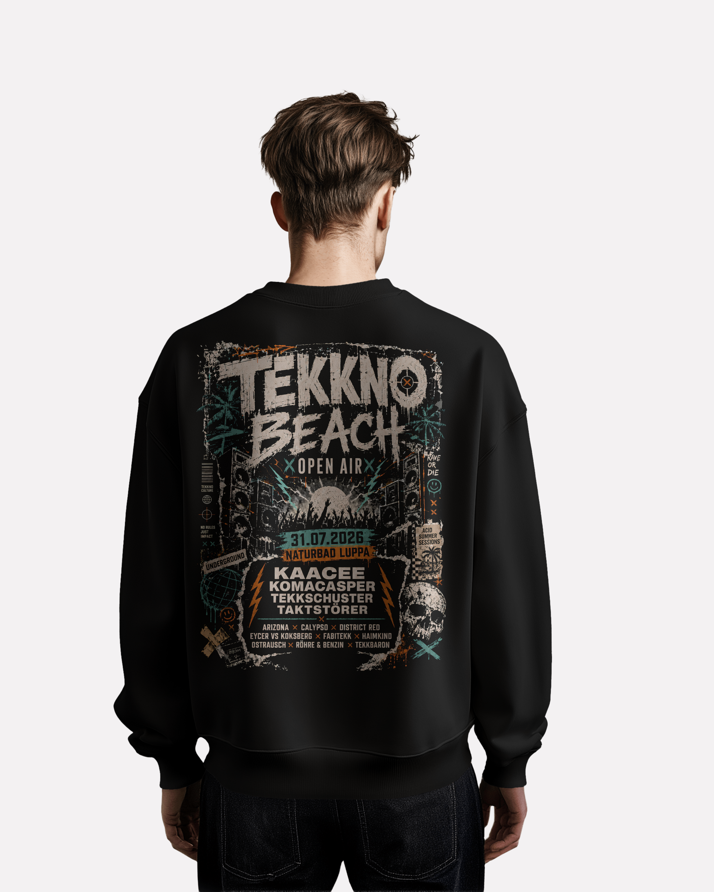 TEKKNO BEACH OPEN AIR x 0BPM – Official Crewneck 2026