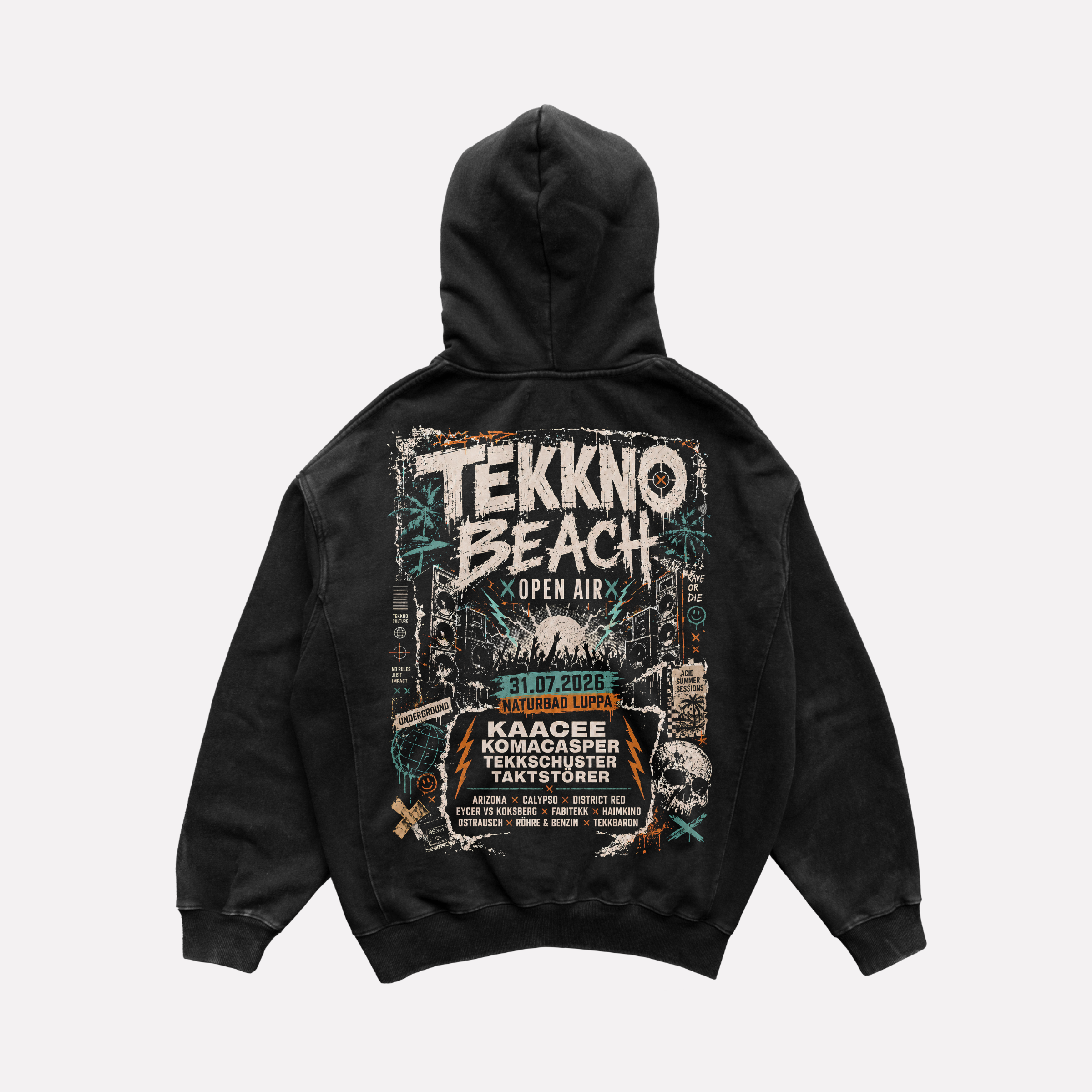 TEKKNO BEACH OPEN AIR x 0BPM – Official Zip Hoodie 2026