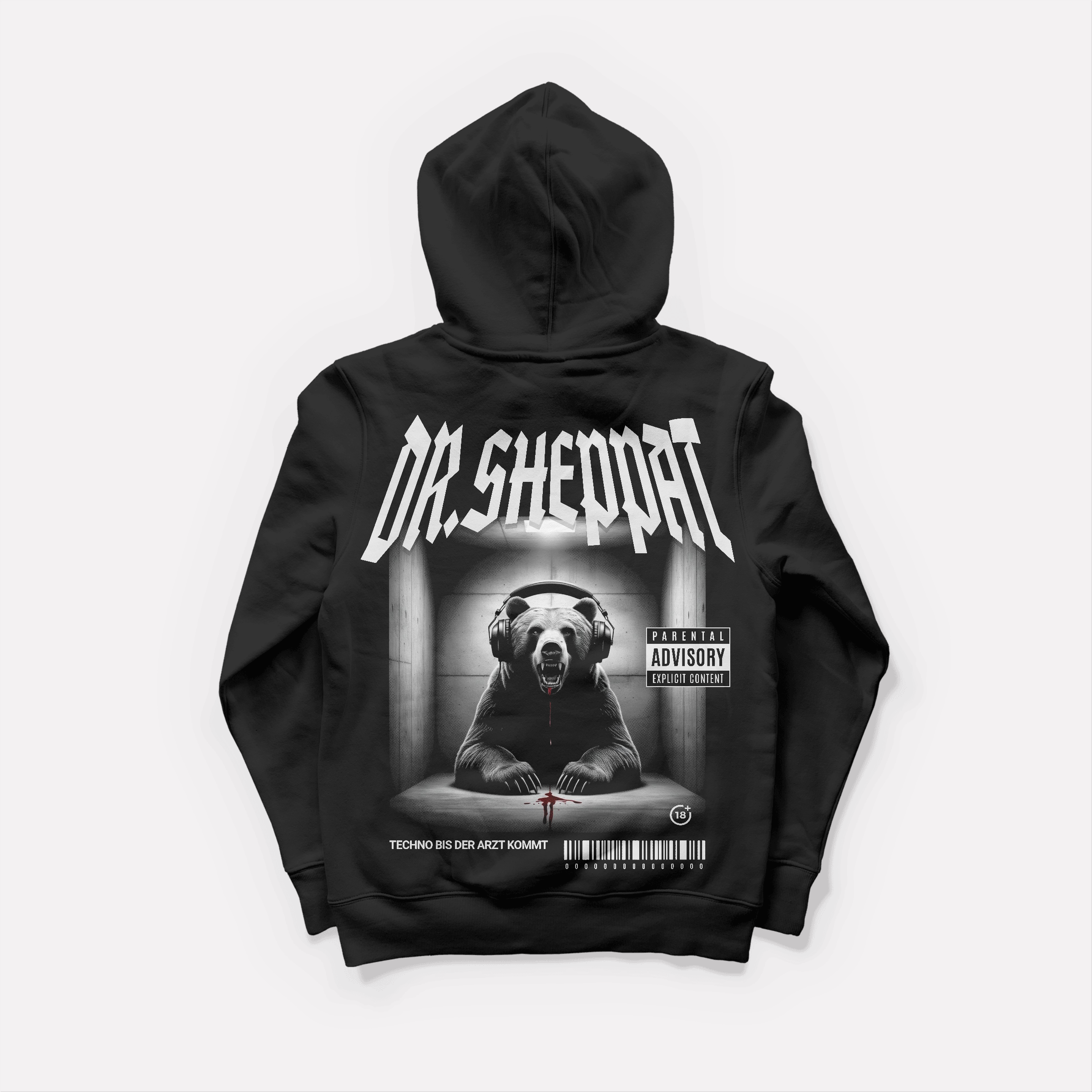 DR. SHEPPAT × 0BPM – Techno bis der Arzt kommt Oversize Hoodie
