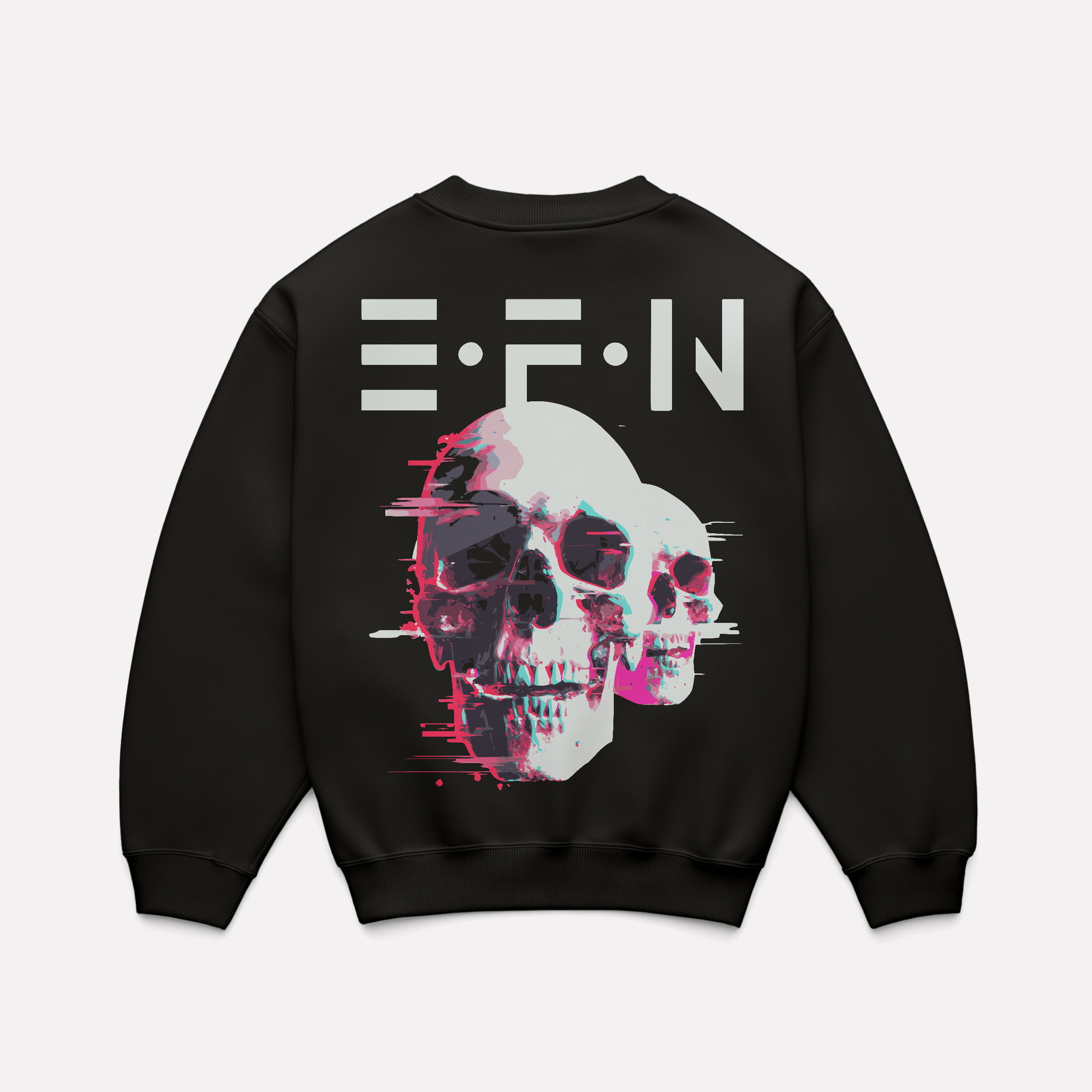 EFN × 0BPM – Neon Skull Drift Crewneck