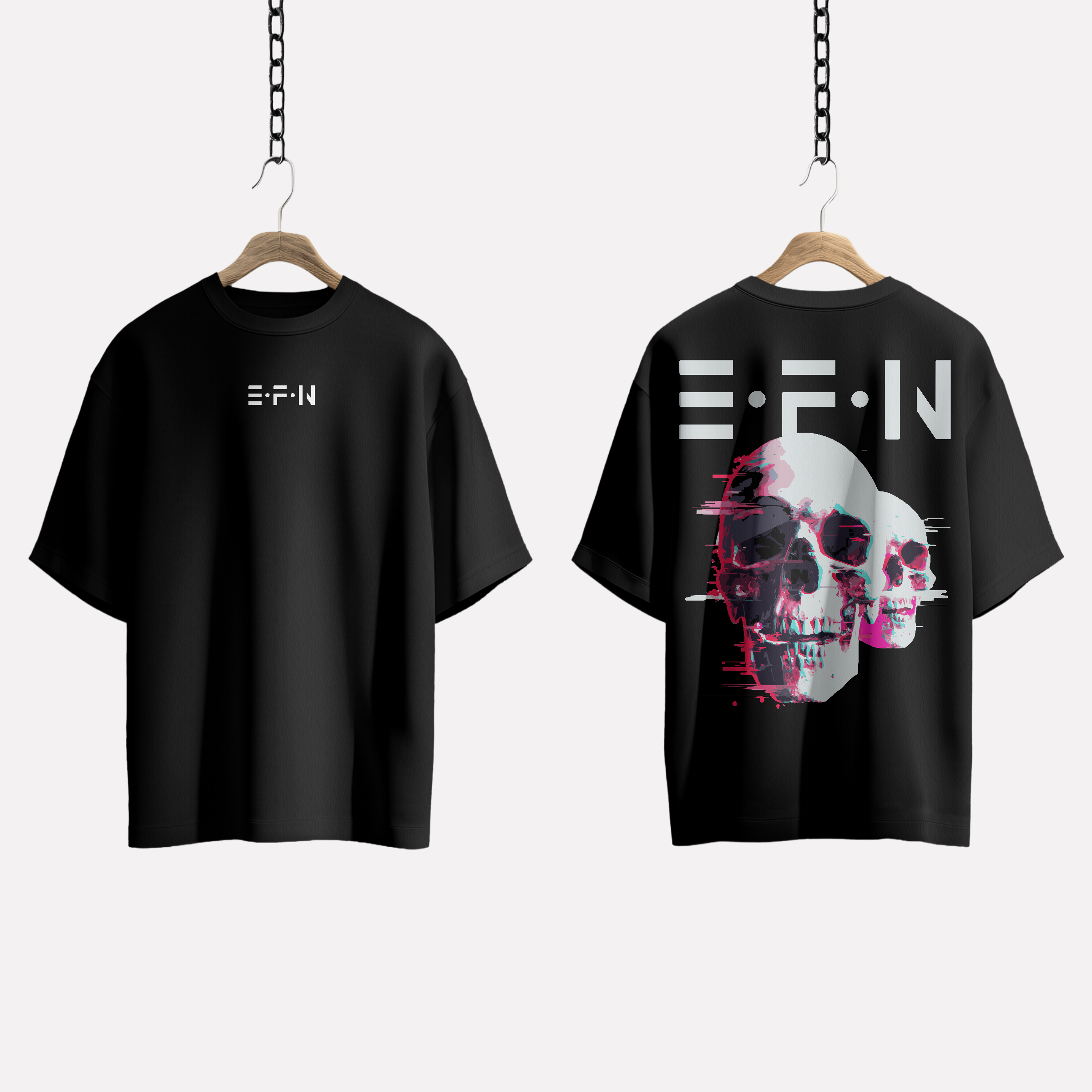 EFN × 0BPM – Neon Skull Drift Tee