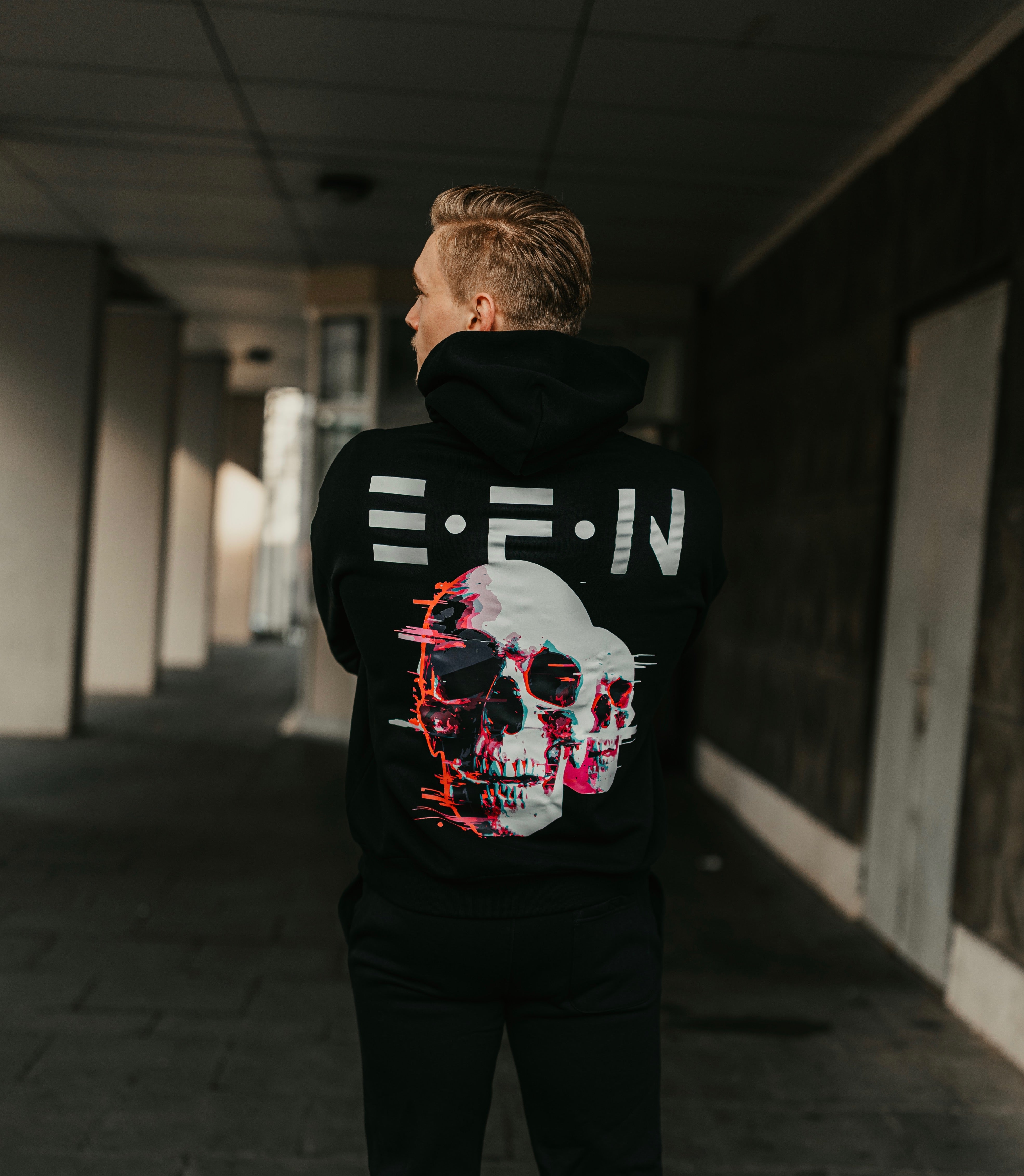 EFN × 0BPM – Neon Skull Drift Oversize Hoodie
