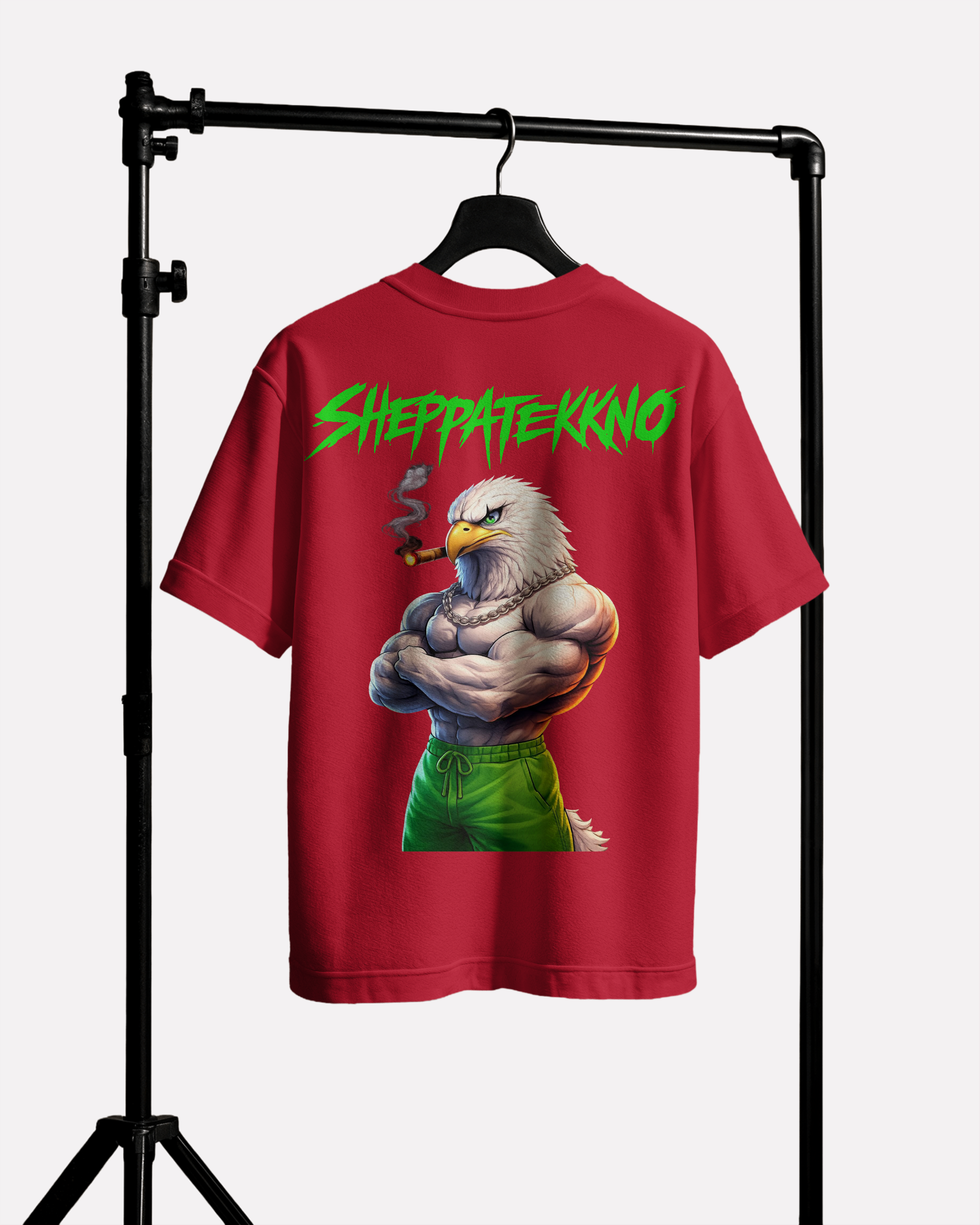 DR. SHEPPAT x 0BPM – Green Strong Eagle Oversize Tee