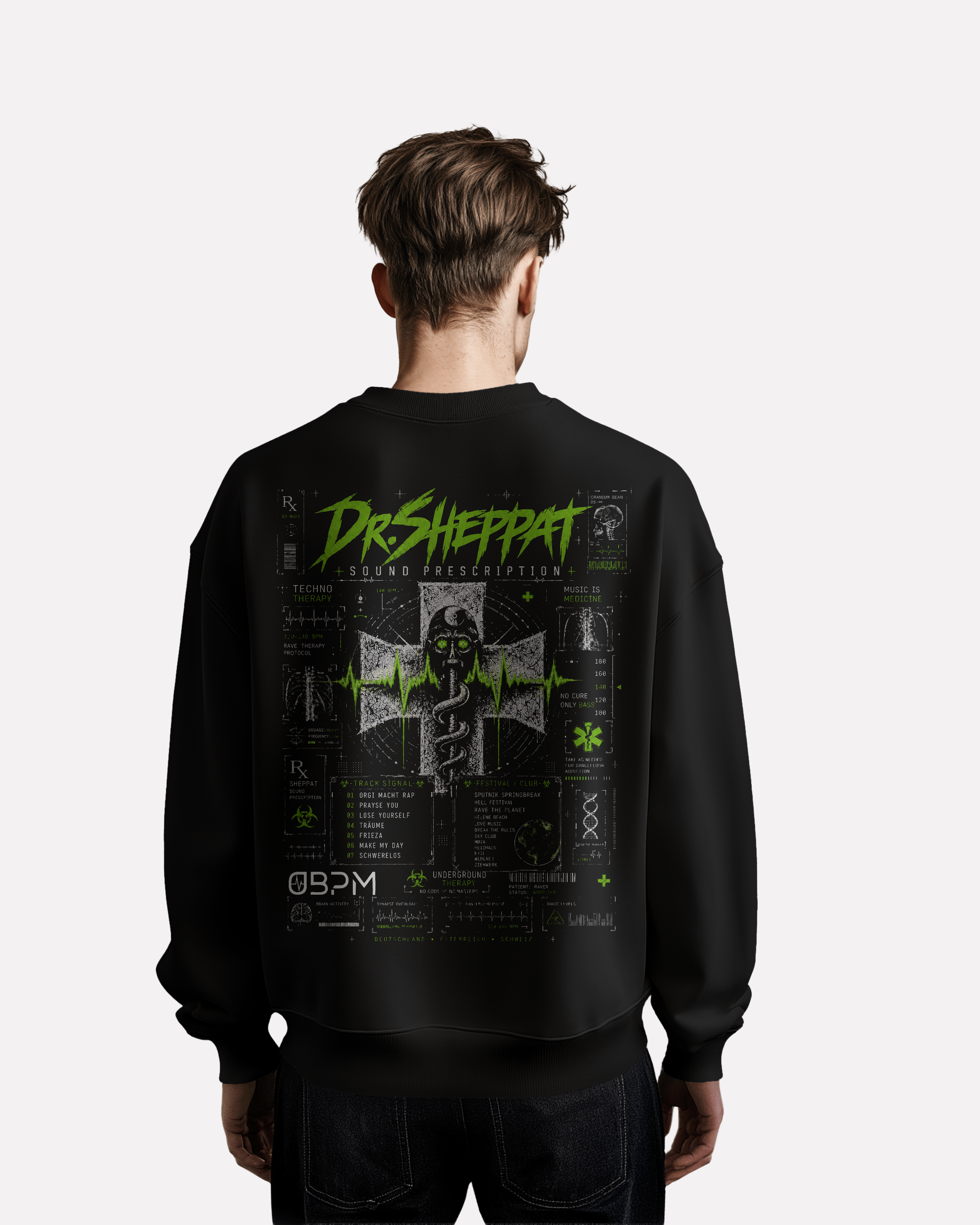 Dr. Sheppat x 0BPM – Sound Prescription Crewneck