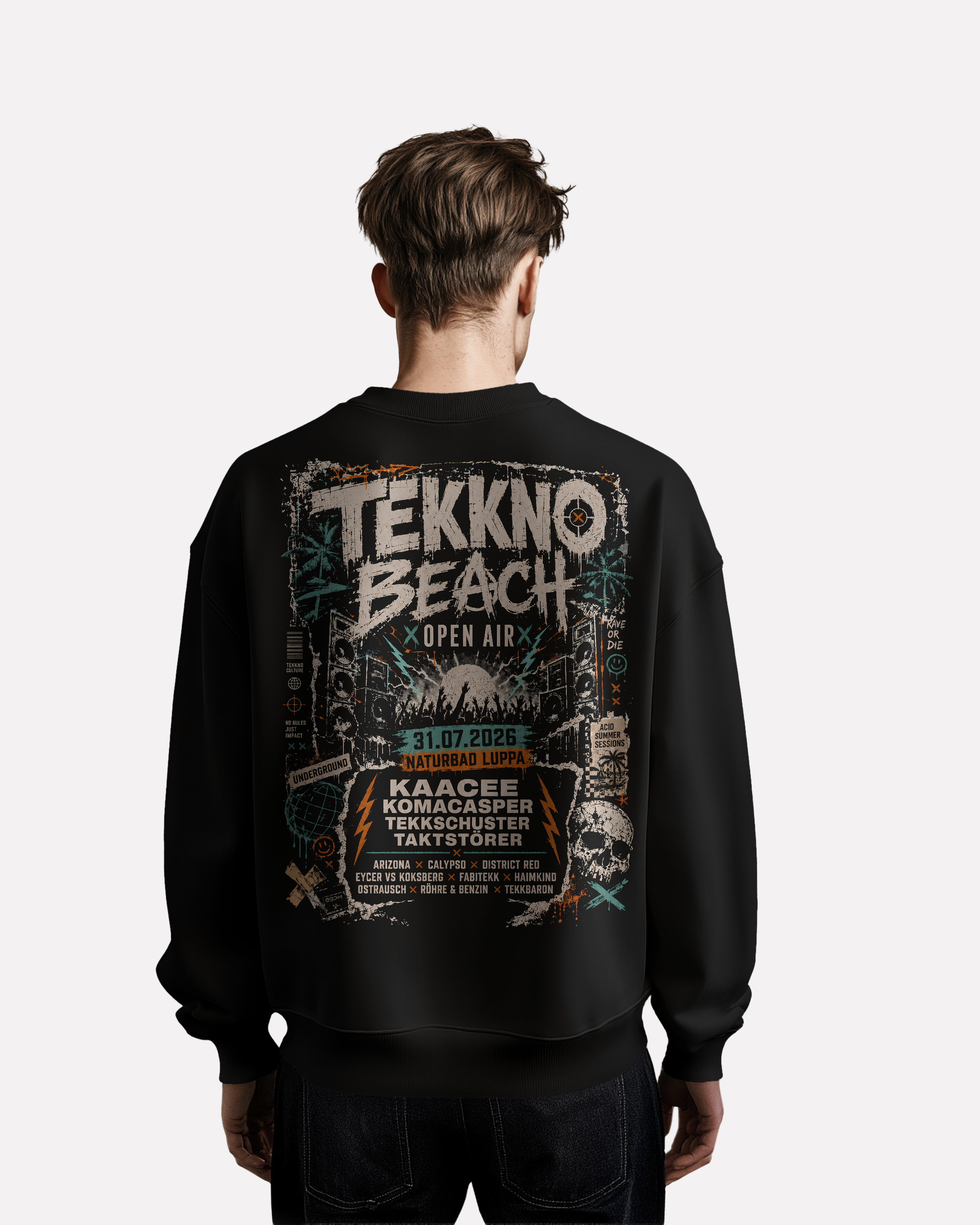 TEKKNO BEACH OPEN AIR x 0BPM – Official Crewneck 2026