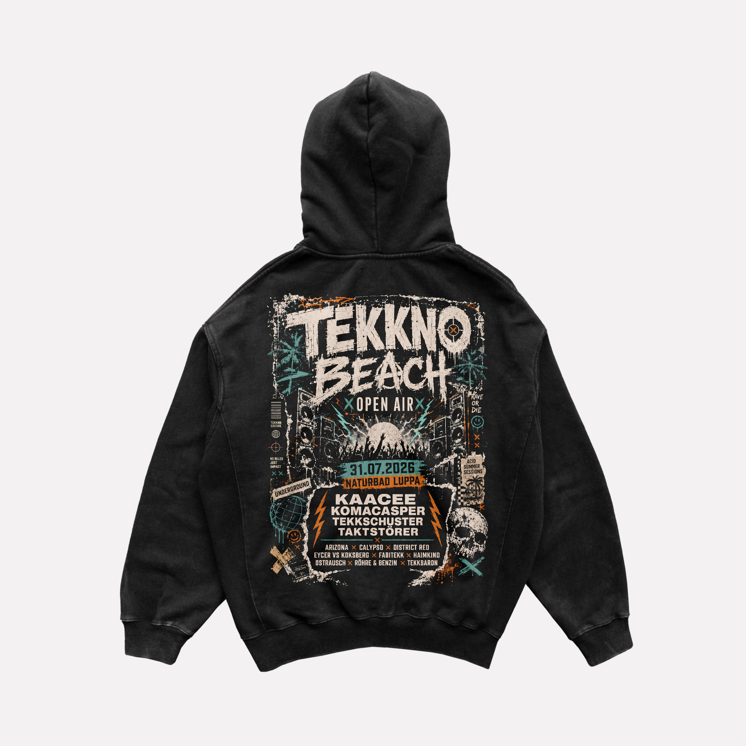 TEKKNO BEACH OPEN AIR x 0BPM – Official Zip Hoodie 2026