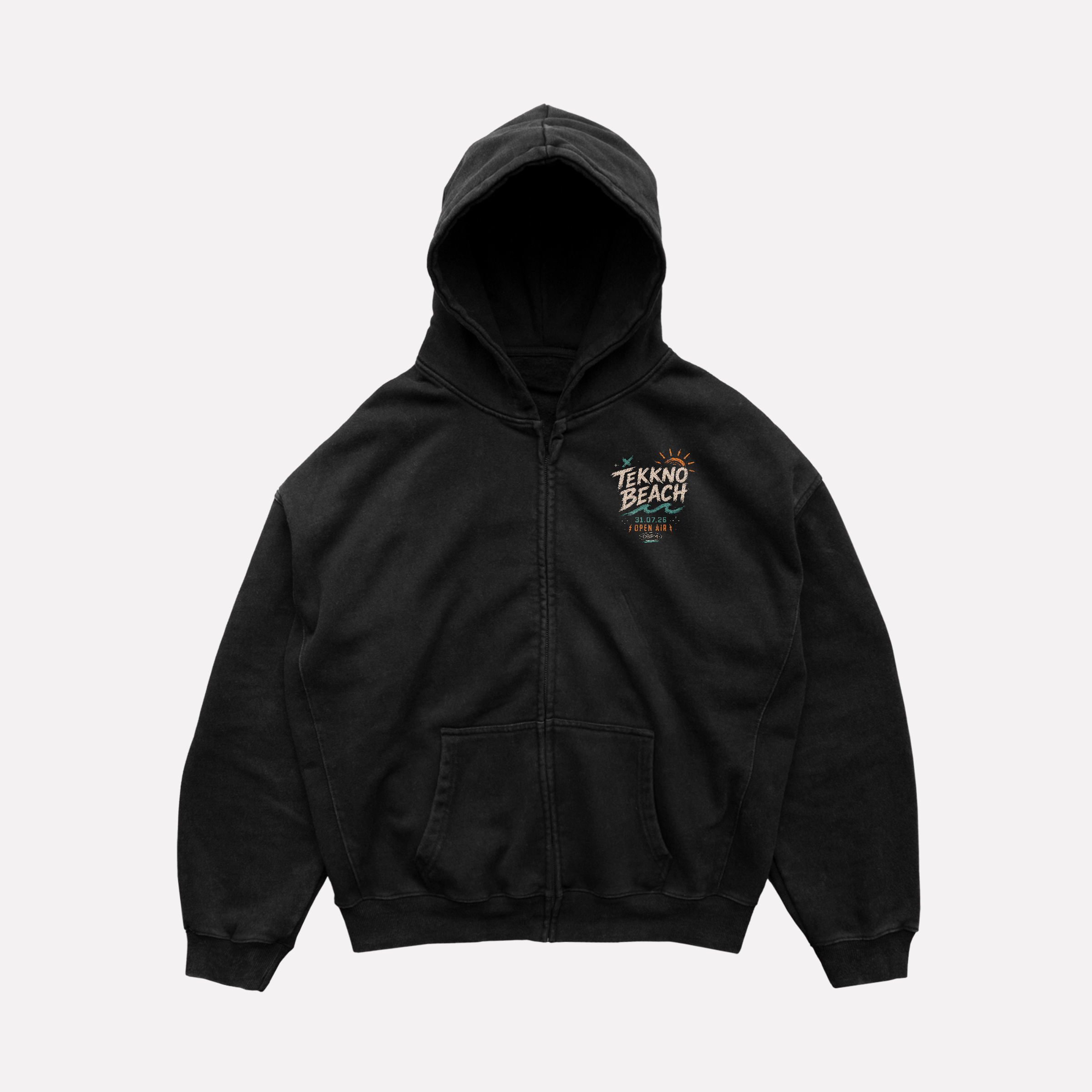TEKKNO BEACH OPEN AIR x 0BPM – Official Zip Hoodie 2026
