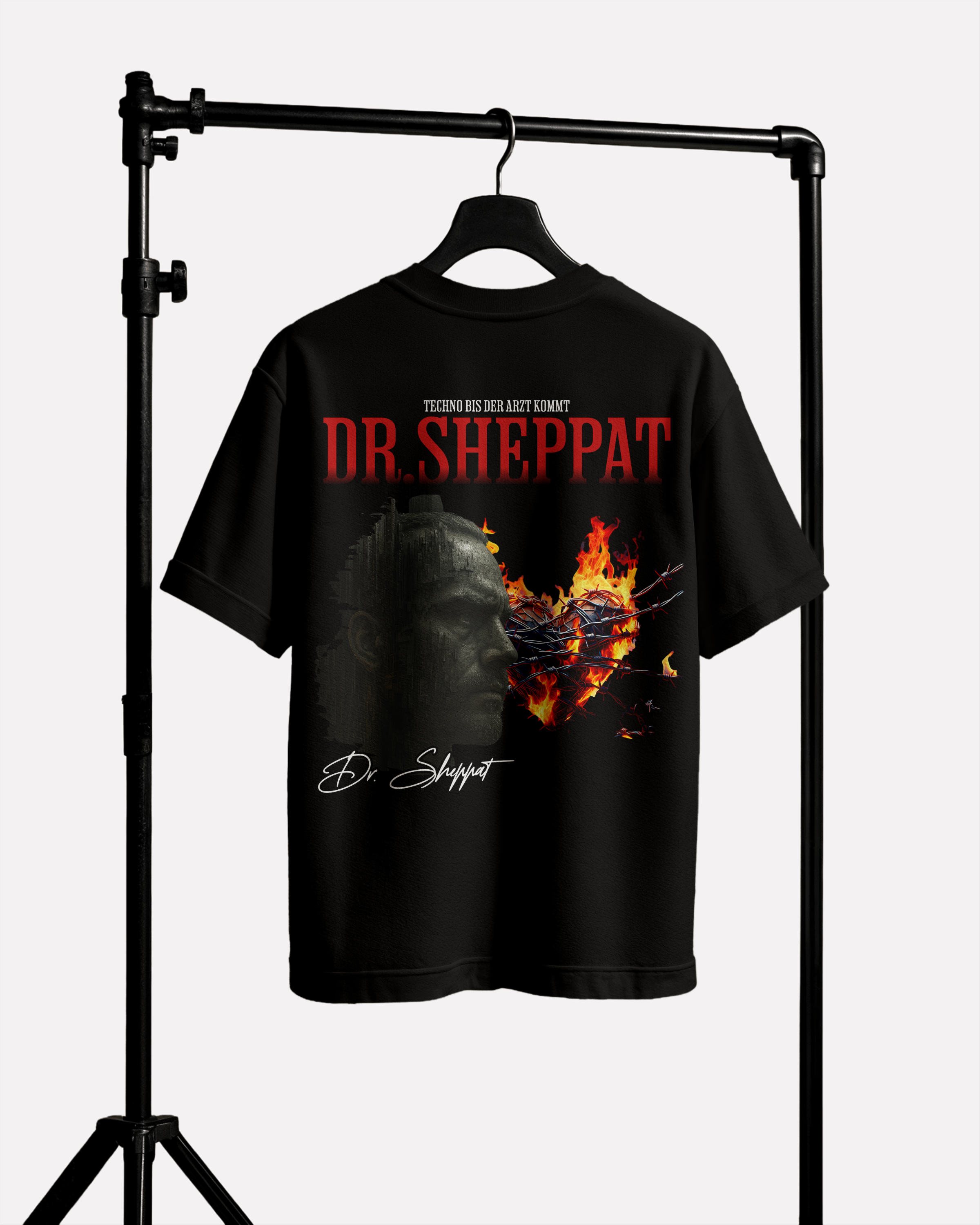 DR. SHEPPAT × 0BPM – Fire Therapy Oversize Tee