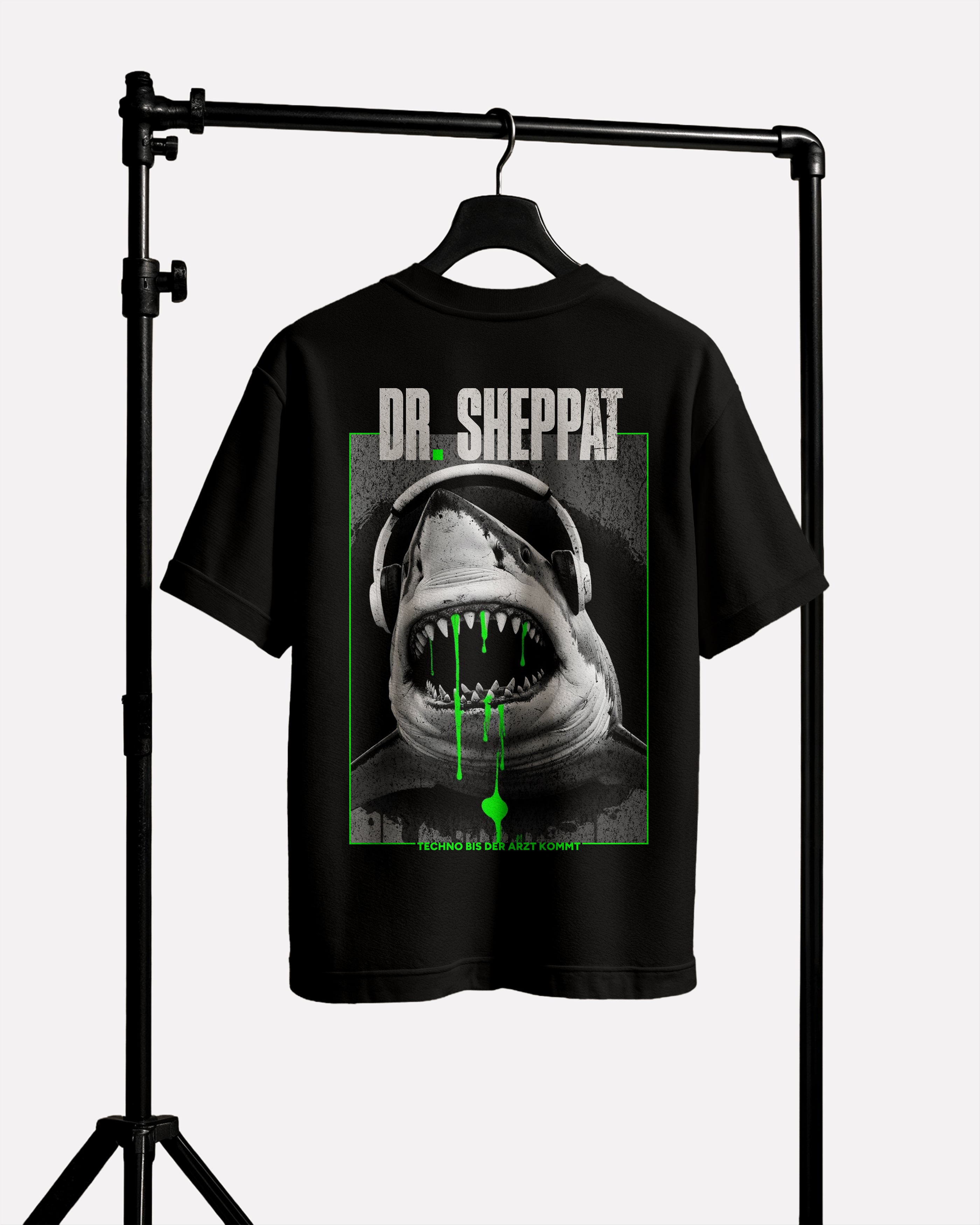 DR. SHEPPAT × 0BPM – Shark Mode Oversize Tee